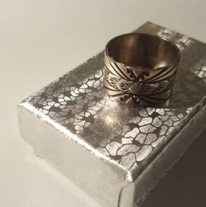Native American stamped silver men's ring